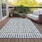Homeroots 10' X 14' Navy Blue And Ivory Geometric Washable Indoor Outdoor Area Rug 583311 - alternate 5