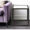 Homeroots 22" Black And Clear Glass And Steel Square End Table 543838 - alternate 1