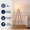 Jonathan Y Adriel 52" Mid-Century Modern Tripod Wood w/Ribbed Cocoon Pumpkin Shade LED Floor Lamp, Beige/Light B JYL4201A - alternate 6