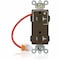 Leviton Straight Blade Receptacle, 5-20R, 20 A, 125V AC, Flush Mount, Self-Grounded MT163-1C - alternate 1