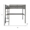 Homeroots Gray Solid Wood Twin Size Loft Bed with Desk and Storage 490208 - alternate 7