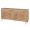 Homeroots 68" Natural Distressed Carved Geometric Sideboard with Four Doors 568412 - alternate 7