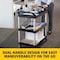 Rubbermaid Commercial Dual-Handle Utility Cart with Lipped Plastic Shelves, Plastic, 200 lb Load Capacity, 3 Shelves FG342488BLA - alternate 5