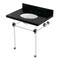 Kingston Brass 30" Black Granite Console Sink with Acrylic Legs, 8-Inch, 3-Hole, Black Granite/Polished Nickel KVPK3030KA6 - alternate 1
