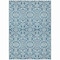 Homeroots 9' X 12' Teal Blue And Ivory Damask Washable Indoor Outdoor Area Rug 595197 - alternate 6