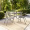Flash Furniture Lila 31.5in Square Glass Top Metal Table with 4 Silver Aluminum Slat Stack Chairs TLH-0732SQ-017CSV4-GG - alternate 16