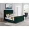Homeroots Hunter Green Solid Wood King Upholstered Velvet Bed 544767 - alternate 7