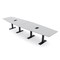 Skutchi Designs 14ft Conference Table With Power Unit | 14 Person Modular Boat Meeting Table | Harmony Series HAR-BOT-48X168-T.BK-U779-EBLK - alternate 1