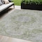 Homeroots 5' X 8' Olive Green Floral Medallion Washable Indoor Outdoor Area Rug 607909 - alternate 1