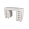 Homeroots 51" White Glass and Wood Vanity Table With Thirteen Drawers 570155 - alternate 6
