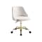 Homeroots White and Gold Faux Leather Adjustable Height Swivel Rolling Office Chair 554024 - alternate 1