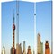 Homeroots 72" Blue Reversible China Cityscape Canvas Folding Three Panel Screen Room Divider 277080 - alternate 5