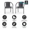 Flash Furniture Lila  Gray Rattan Indoor-Outdoor Restaurant Stack Chair, PK2 2-TLH-037-GY-GG - alternate 9