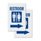 Signmission Restroom With Arrow, Vinyl Decals Only 24 Inch x 36 Inch, Vinyl Decal, 2PK DSB-2436-2PACK-Restroom With Arrow - alternate 1