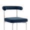 Homeroots Set of Two Blue And Silver Upholstered Polyester Open Back Dining Side Chairs 569412 - alternate 6
