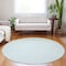 Homeroots 8' Sky Blue And Ivory Round Geometric Washable Indoor Outdoor Area Rug 602445 - alternate 7