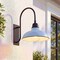 Jonathan Y Stanley 12.25" 1-Light Farmhouse Industrial Iron LED Gooseneck Arm Outdoor Sconce, Matte Silver Blue JYL7614K - alternate 5
