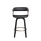 Homeroots 26" Black Faux Leather Swivel Counter Height Bar Chair 534468 - alternate 7