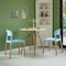 Fabulaxe Modern Plastic Dining Chair Open Back with Beech Wood Legs, Blue Set of 4 QI004222.BL.4 - alternate 9