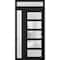Vdomdoors Front Exterior Prehung FiberGlass Door Frosted Glass / Manux 8002 Matte Black / Sidelight and Trans MANUX8002EXD-BLK-W30+14 x H80+14-LH - alternate 4