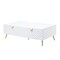 Homeroots 53" White Wood And Metal Coffee Table With Four Drawers 490582 - alternate 6