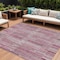 Homeroots 10' X 14' Blush And Ivory Striped Washable Indoor Outdoor Area Rug 631532 - alternate 1