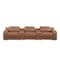 Homeroots 129" Chestnut Italian Leather Reclining USB Sofa 632889 - alternate 7