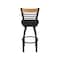 Holland Bar Stool Co Eleanor 36in Swivel Extra Tall Bar Stool, Black Wrinkle Finish, Medium Back, Canter Espresso Seat 880 - alternate 7