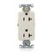 Leviton Receptacle Outlet, 20A, Light Almond, 125V 16342-T - alternate 1