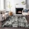 Homeroots 10' X 14' Black And Gray Abstract Washable Indoor Outdoor Area Rug 597937 - alternate 5