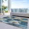 Homeroots 9' X 12' Teal Blue Gold And Silver Geometric Washable Indoor Outdoor Area Rug 618761 - alternate 7