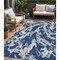 Homeroots 5' X 8' Navy Blue Gray And Ivory Abstract Washable Indoor Outdoor Area Rug 600109 - alternate 1