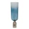 Homeroots 21" Blue White And Gold Ombre Glass And Aluminum Pedestal Table Vase 565457 - alternate 6
