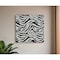 Homeroots 12" Black And White Zebra Iron And Resin Square Hanging Wall Tile 375919 - alternate 5
