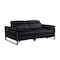 Homeroots 77in Black Italian Leather Power Reclining Loveseat 720497 - alternate 6