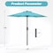Simple Deluxe 7.5ft Patio Umbrella Outdoor Table Market Yard Umbrella with Push Button Tilt/Crank, 6 Sturdy Ribs LGBRLA7TUQ - alternate 5