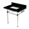 Kingston Brass 30" Black Granite Console Sink with Acrylic Legs, 8-Inch, 3-Hole, Black Granite/Polished Chrome KVPK3030KASQ1 - alternate 1