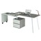Homeroots 58" Gray Wood L Shape Computer Desk With Two Drawers 723741 - alternate 6