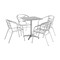 Flash Furniture Square Table Set, Aluminum, Plastic, Stainless Steel, Grey TLH-ALUM-24SQ-017BCHR4-GG - alternate 1
