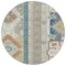 Homeroots 8' Ivory Blue And Brown Round Aztec Washable Indoor Outdoor Area Rug 598468 - alternate 6