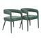 Homeroots Set of Two Green Upholstered Linen Open Back Dining Side Chairs 558312 - alternate 7
