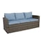 Homeroots Six Piece Outdoor Gray Wicker Sofa Seating Group with Light Blue Cushions 558554 - alternate 5