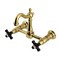 Kingston Brass Two-Handle Wall Mount Bridge Kitchen Faucet, Brushed Brass KS2447PKX - alternate 1