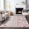 Homeroots 9' X 12' Pink Gray And Ivory Aztec Washable Indoor Outdoor Area Rug 598494 - alternate 6