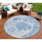 Homeroots 8' Sky Blue And Denim Blue Round Nautical Washable Indoor Outdoor Area Rug 581499 - alternate 1