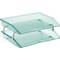 Acrimet Facility 2 Tier Letter Tray Side Load Letter Size Desktop File Organizer Plastic Clear Green 253.5 - alternate 1