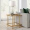 Homeroots 22" Brass And Clear Glass And Steel Square End Table With Shelf 544195 - alternate 5