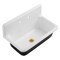Kingston Brass 36" Cast Iron Single Bowl Wall Mount Kitchen Sink, 2-Hole with Strainer, White/Brushed Brass KGCKWS3620117 - alternate 1