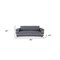 Homeroots 89" Dark Gray Italian Leather Sofa With Silver Legs 476521 - alternate 5
