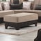 Homeroots 48" Taupe and Espresso Faux Leather And Microfiber Tufted Storage Ottoman 608925 - alternate 5